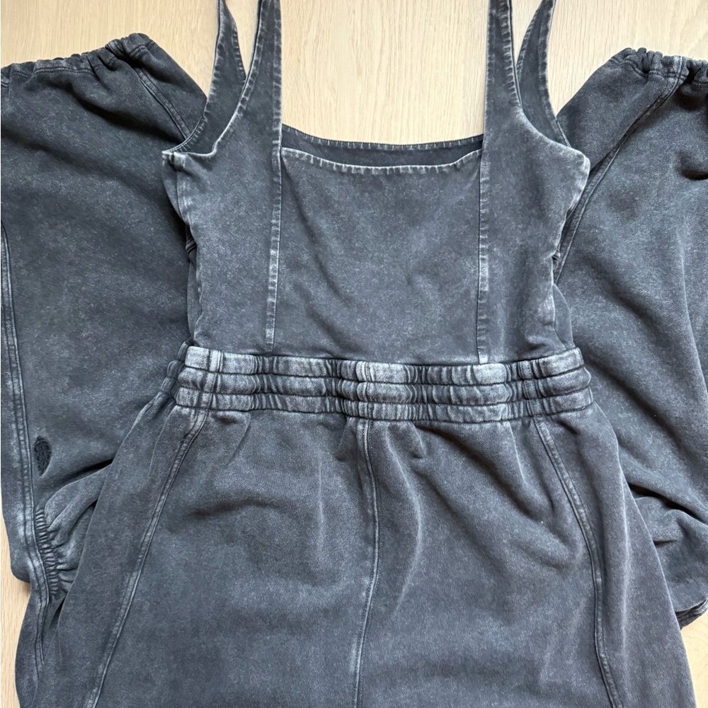 SOLD-NWOT-FREE PEOPLE-FREE MOVEMENT charcoal black/gray Jumpsuit - Picture 6 of 7